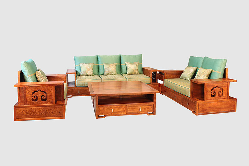 龙潭中式实木沙发简直太美了